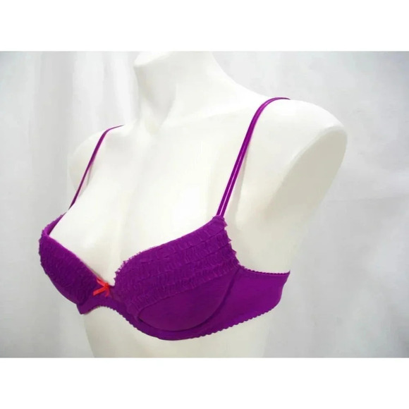 Cosabella Amore 254-6085 Ruffled Trim Push Up Underwire 32B Purple  Excellent Pr - Picture 3 of 4
